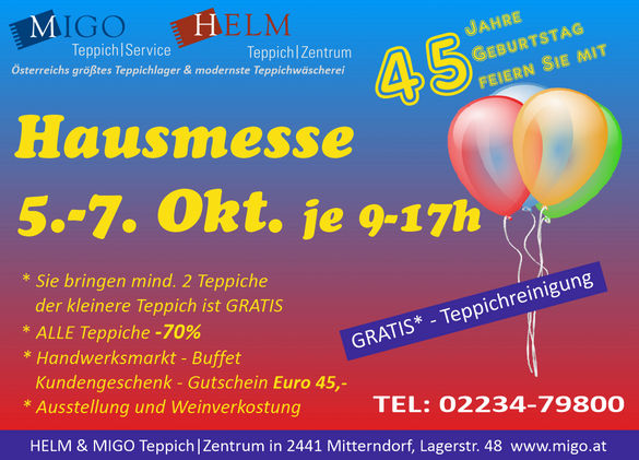 45 Jahre Teppich-.Zentrum